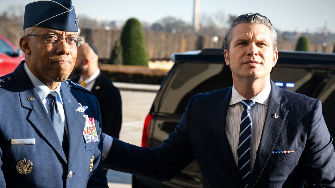 Gen. Charles Q. Brown and Defense Secretary Pete Hegseth