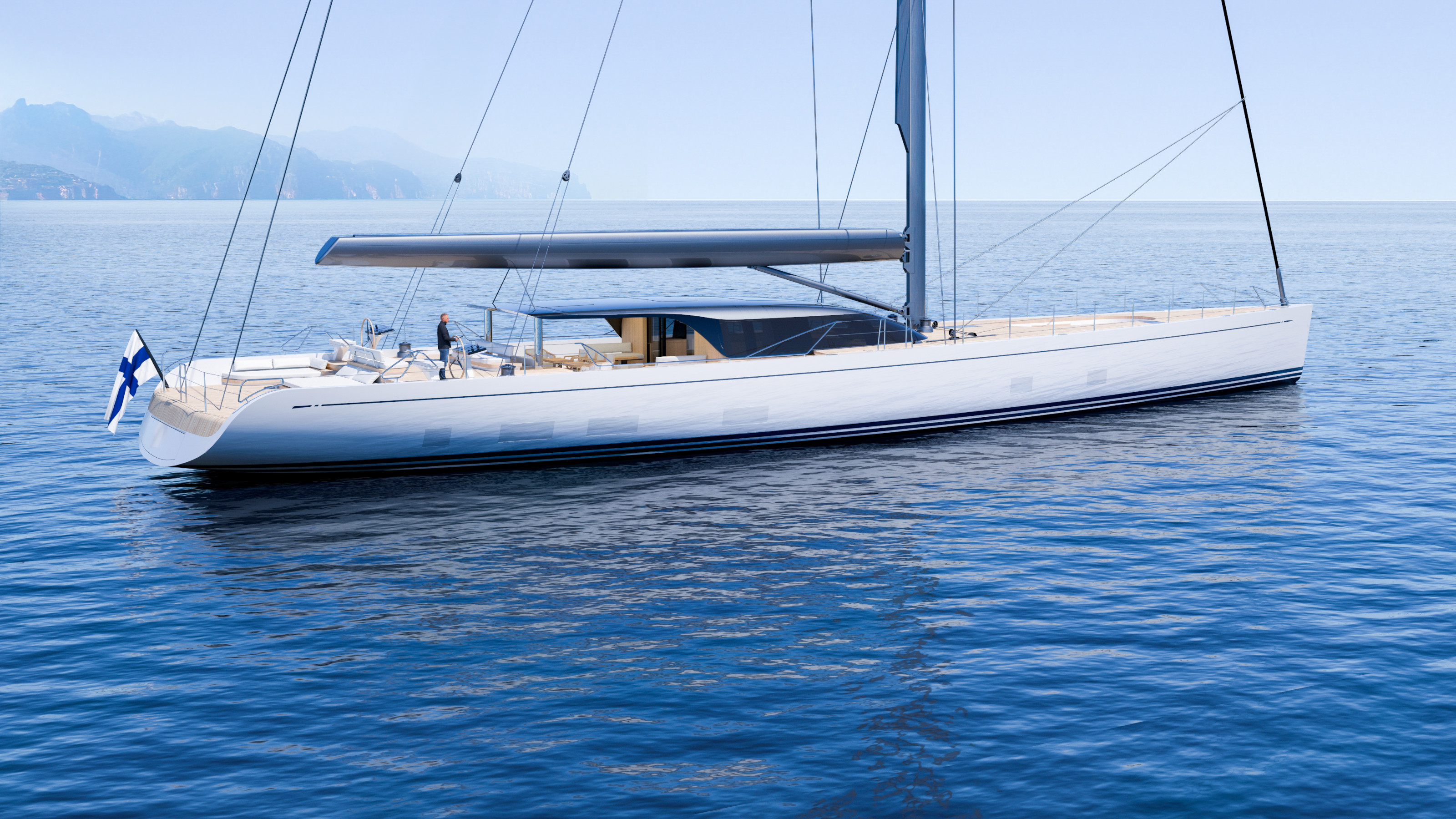 An artist&#039;s impression of the Nautor Swan Alloy 44
