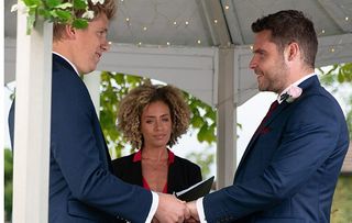 Emmerdale spoilers: Aaron and Robert looks absolutely thrilled as they finally get married in Emmerdale
