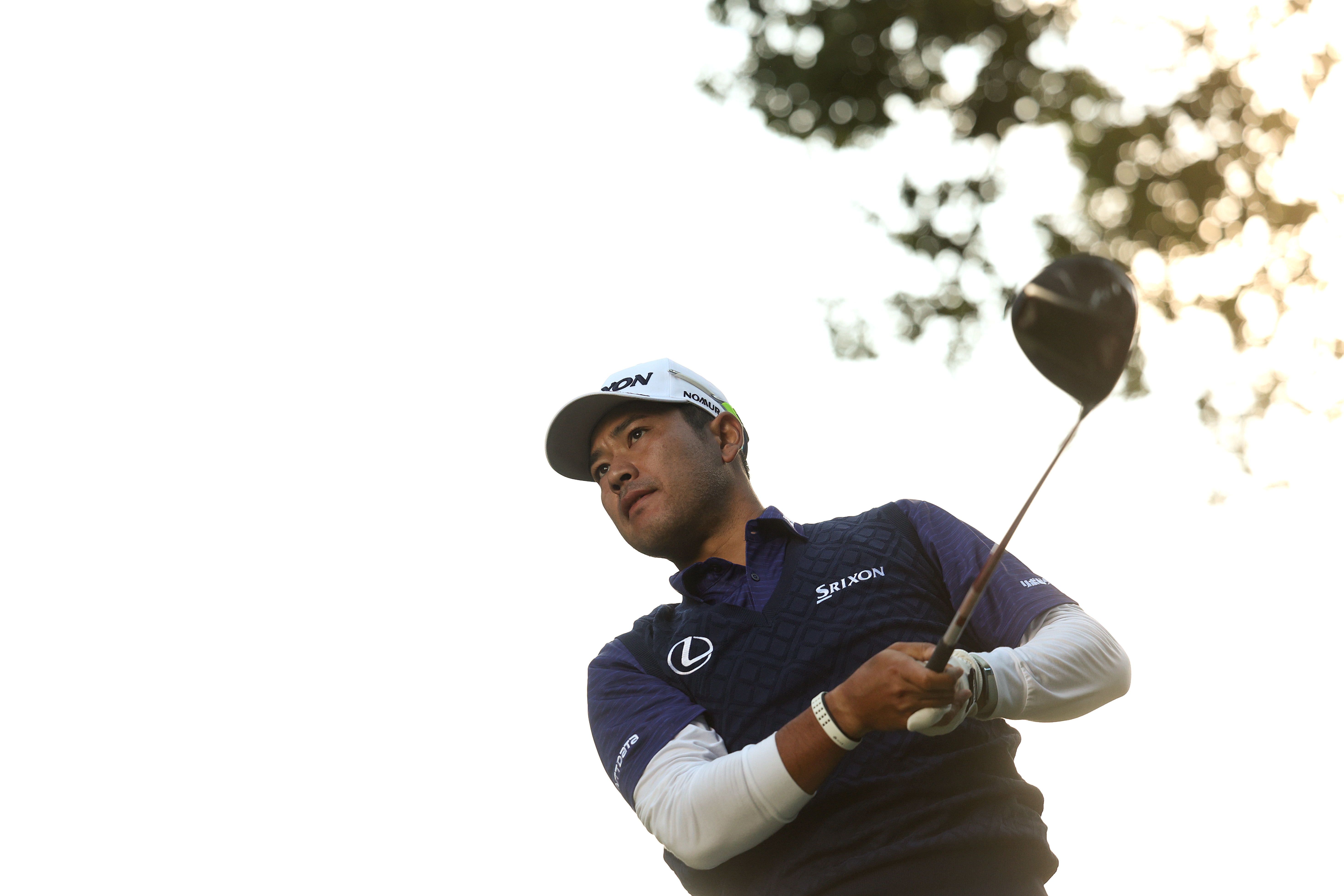 Hideki Matsuyama hits a drive off the tee