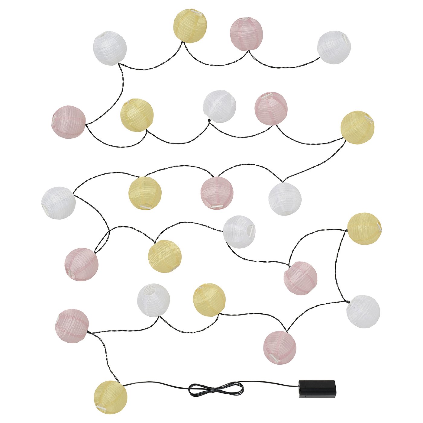 Solvinden Led String Light With 24 Lights - Battery Operated Globe/yellow Pink