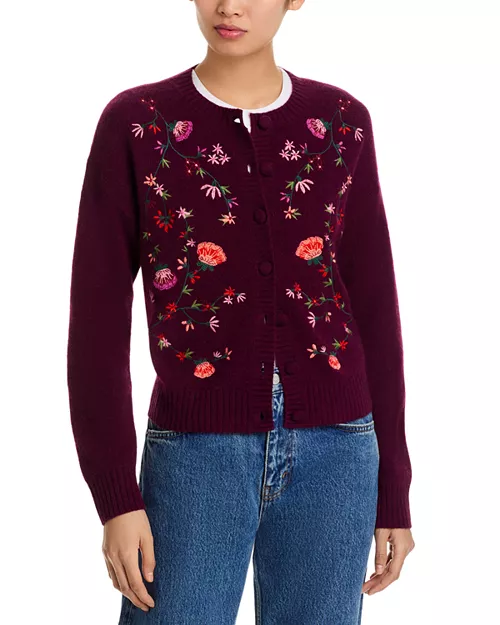 Cashmere Crewneck Cardigan Sweater - Exclusive