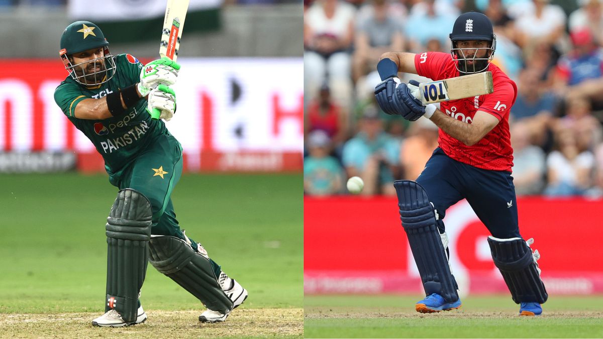 Composite image of Moeen Ali and Mohammad Rizwan ahead of England&#039;s T20i tour of Pakistan 2022