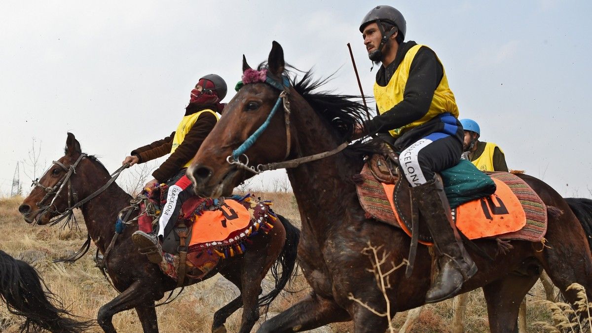 Afghan riders compete during the first edition of the Endurance Horse Riding competition on the outskirts of Kabul.