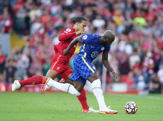 Lukaku in action for Chelsea against Liverpool