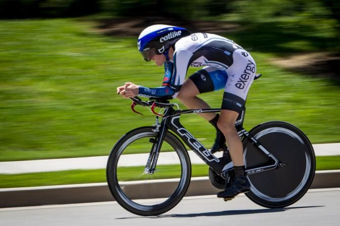 Kristin McGrath (Exergy) comes by fast on her way to second