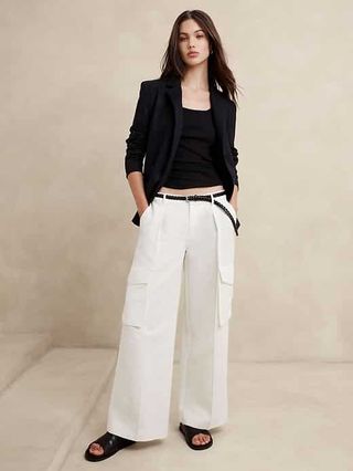 Linen-Blend Cargo Trouser