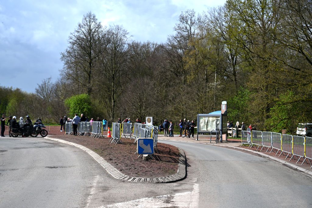 ROUBAIX FRANCE APRIL 04 Traffic deviations and road signs during the 121st ParisRoubaix 2024 Previews UCIWT on April 04 2024 in Roubaix France Photo by Luc ClaessenGetty Images