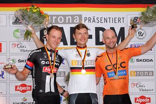 The German ITT podium: Nikias Arndt, Tony Martin and Stefan Schumacher