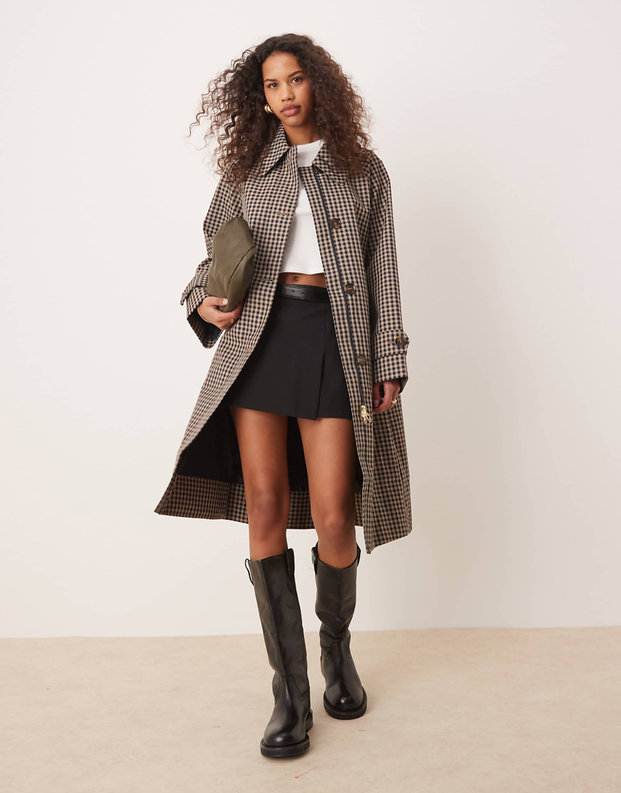Barbour Nadine Checked Long Jacket