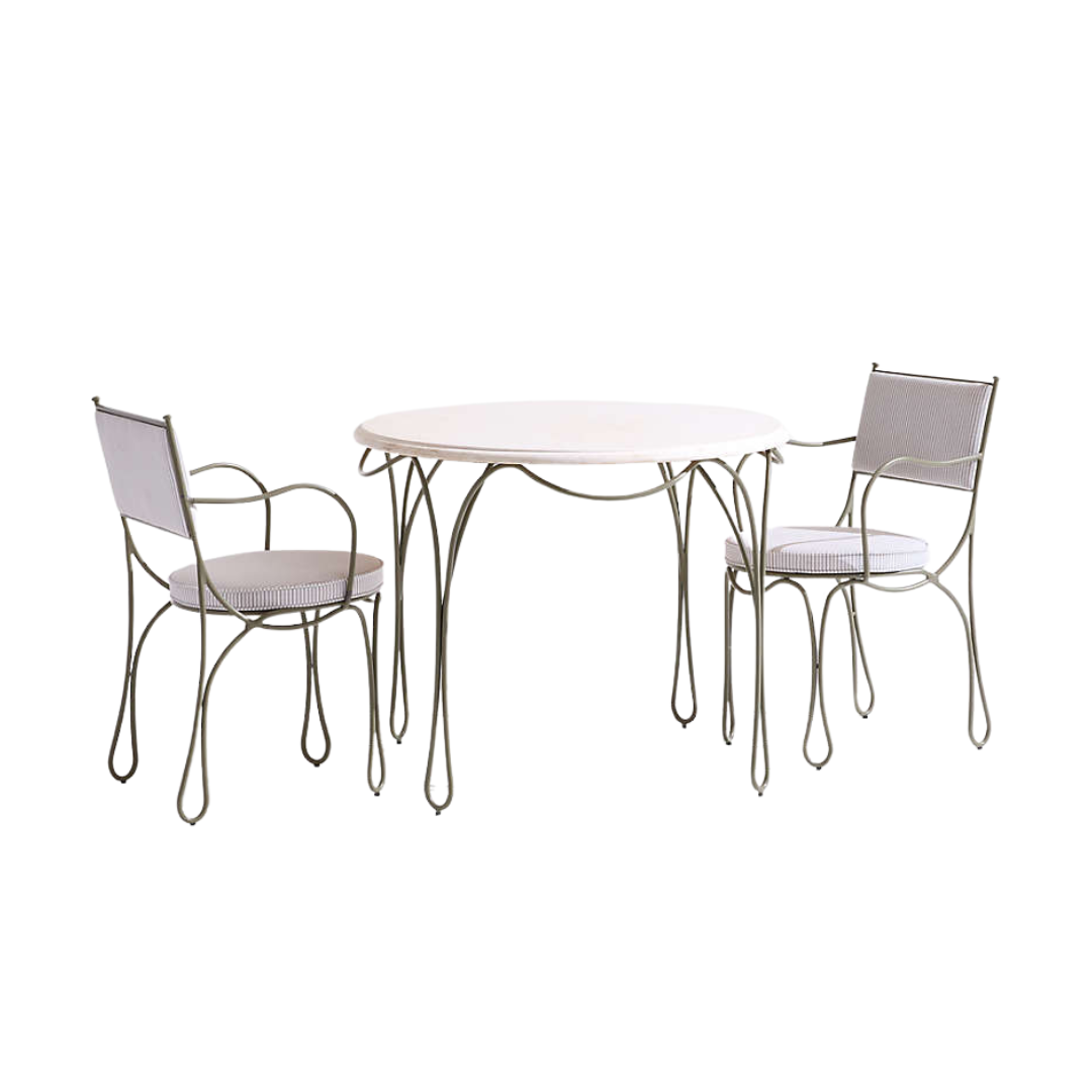 Crate & Barrel, The Harpen Metal Bistro Outdoor Dining Set by Jake Arnold