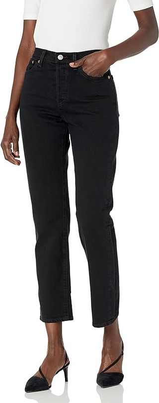 Levi's, Levi's Women's Premium Wedgie Straight Jeans, Black Sprout, 27