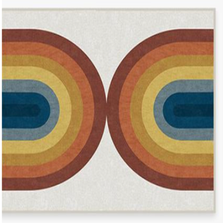 A rainbow colored rug