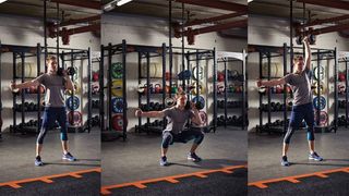 One-arm dumbbell thruster