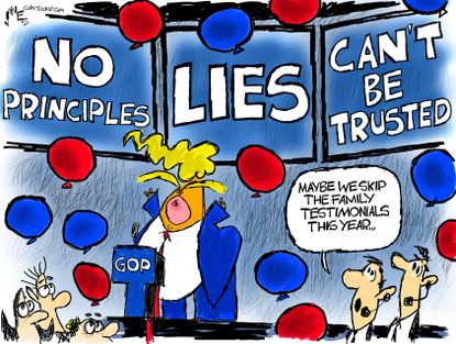 Political Cartoon U.S. Trump RNC family