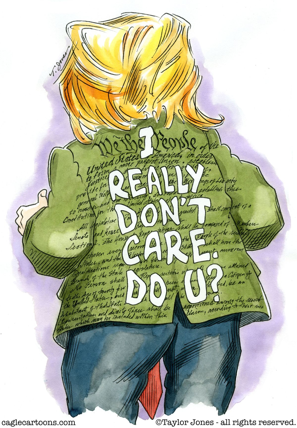 Political Cartoon U.S. Trump Melania Trump Jacket Constitution | The Week