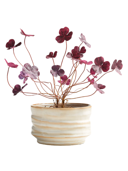 Potted Faux Red Clover 13.4"