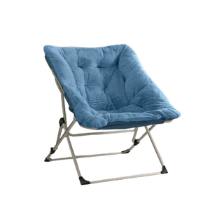 Plush blue saucer chair