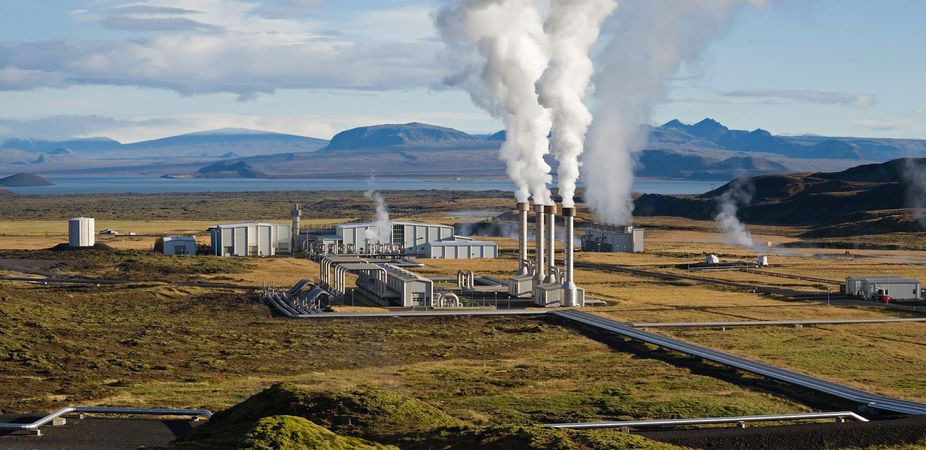 A geothermal power plant in Iceland, alternative energy sources