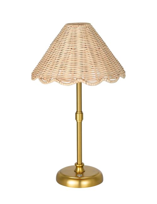 Cordless Boho Rattan Table Lamp