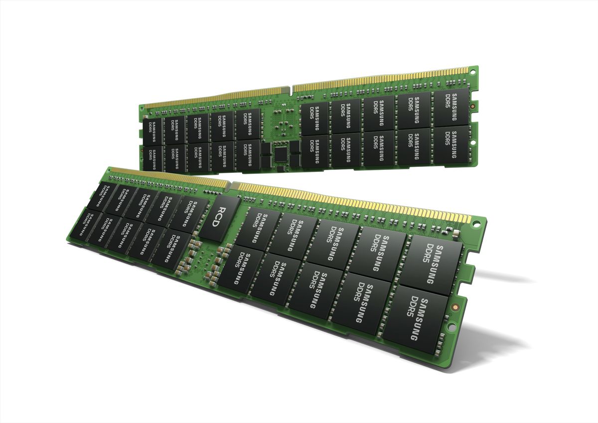 Artist rendition of Samsung&amp;#039;s 512GB HKMG-based DDR5 RAM