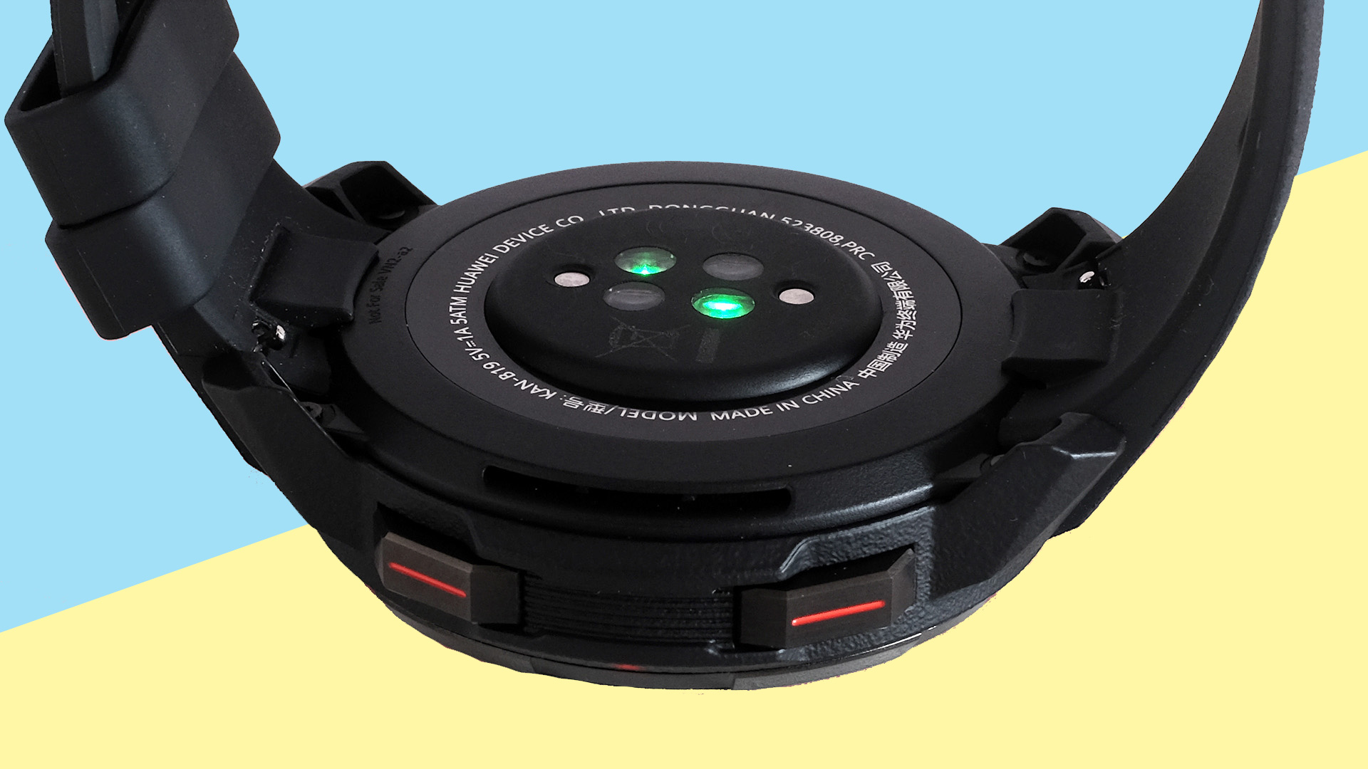 Back shot of the Honor Watch GS Pro showing the heart rate sensors
