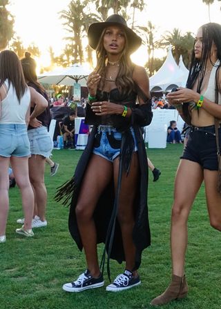 Best Coachella Fashion Looks | Jasmine Tookes is seen on April 14, 2017 in Los Angeles, California.
