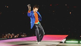 Harry Styles performs on stage during his Together, Together Tour at Johan Cruijff Arena on May 17, 2026 in Amsterdam, Netherlands.