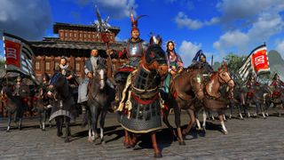 Lu Bu and his entourage in the World Betrayed expansion for Three Kingdoms