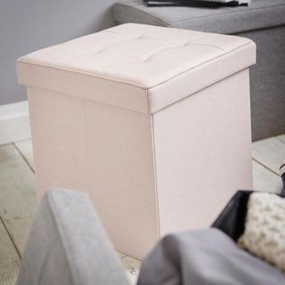 faux linen pink cube