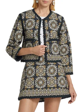 Cara Cara Marissa Printed Quilted Cotton Button-Front Jacket