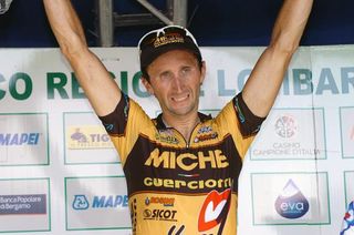 Race winner Davide Rebellin (Miche-Guerciotti) on the podium