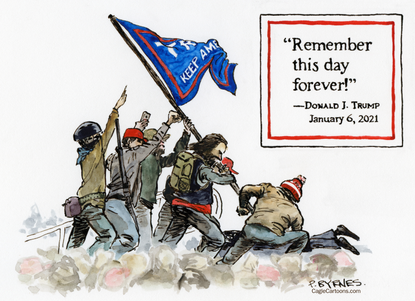 Political Cartoon U.S. trump capitol riot
