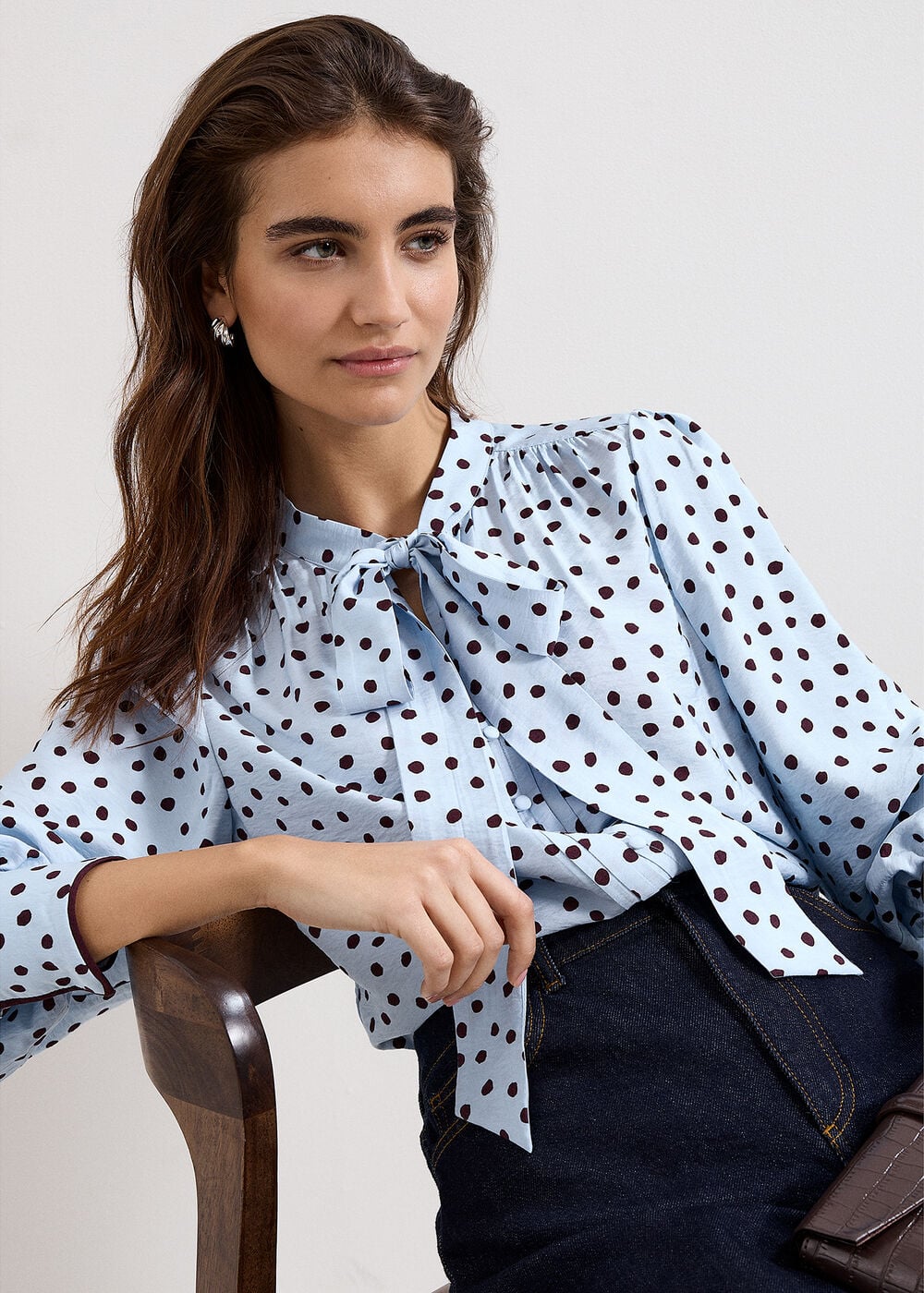 Coco Polka Dot Tie Neck Blouse