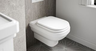 white wall hung toilet