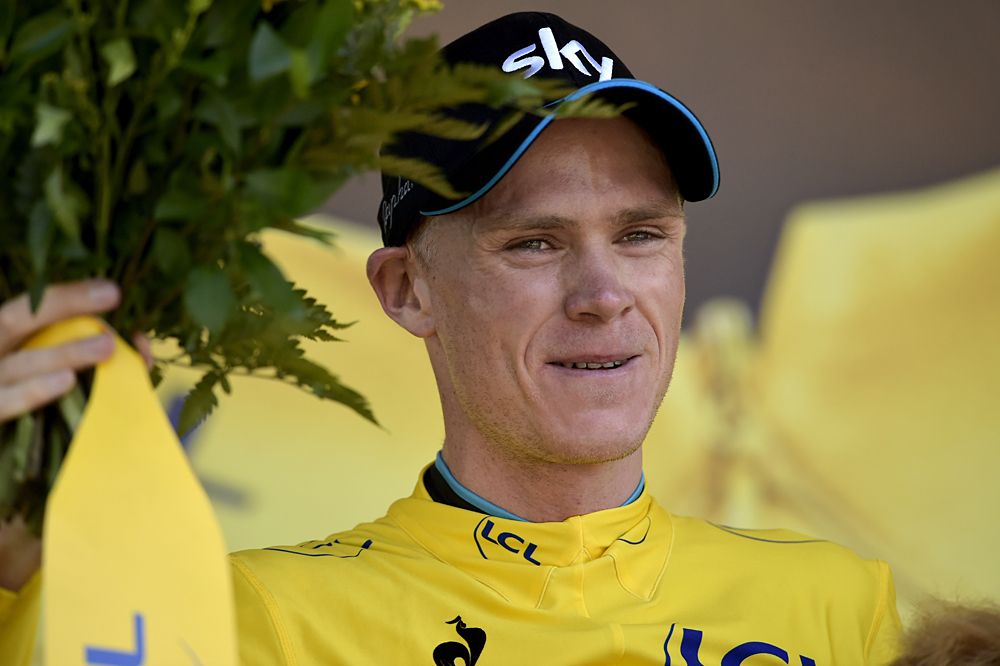 Chris Froome (Team Sky) in the yellow jersey