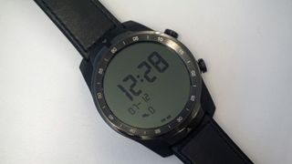 How the LCD screen looks in Essential mode on the Ticwatch Pro