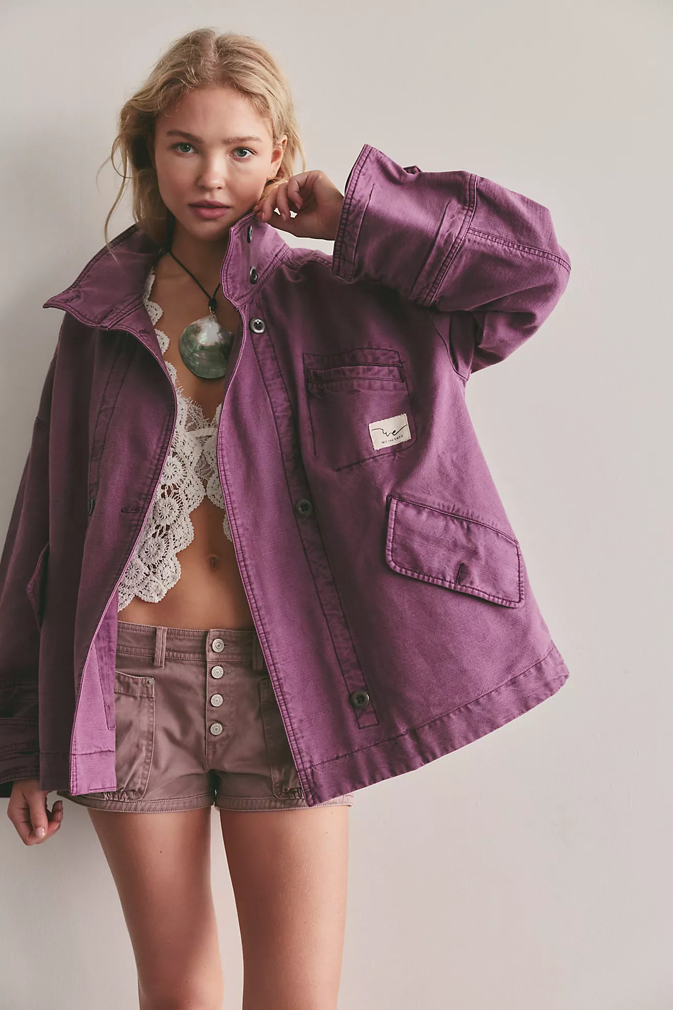 We the Free Collins Washed Canvas Funnel-Neck Jacket