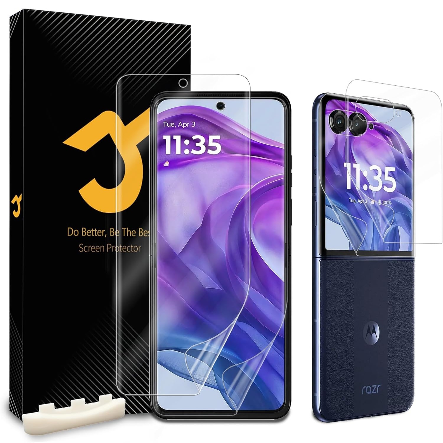 JZG 2+2pcs Screen Protector for Motorola Razr Plus 2024 Hydrogel Film