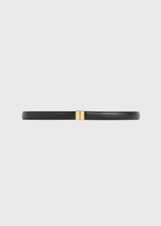 Slide Clasp Leather Belt Black