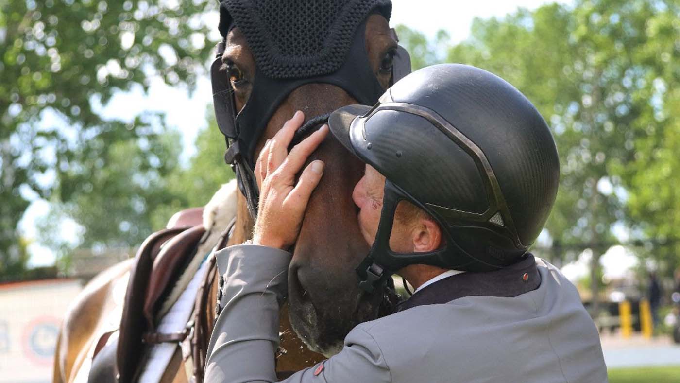 Matt Sampson winning the CSI5* grand prix at Spruce Meadows