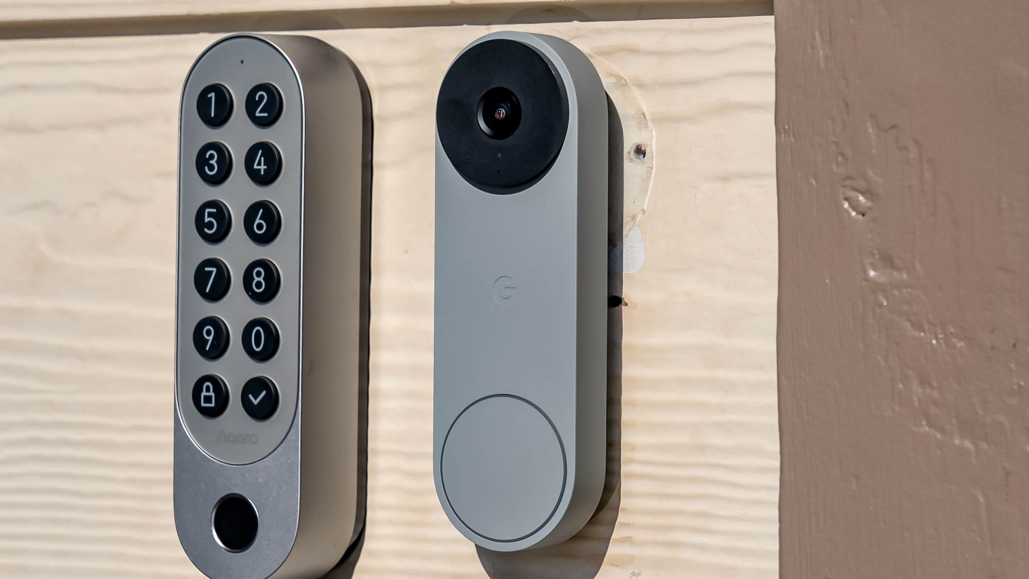 Google Nest Doorbell (wired, 3rd gen) mounted to an exterior wall