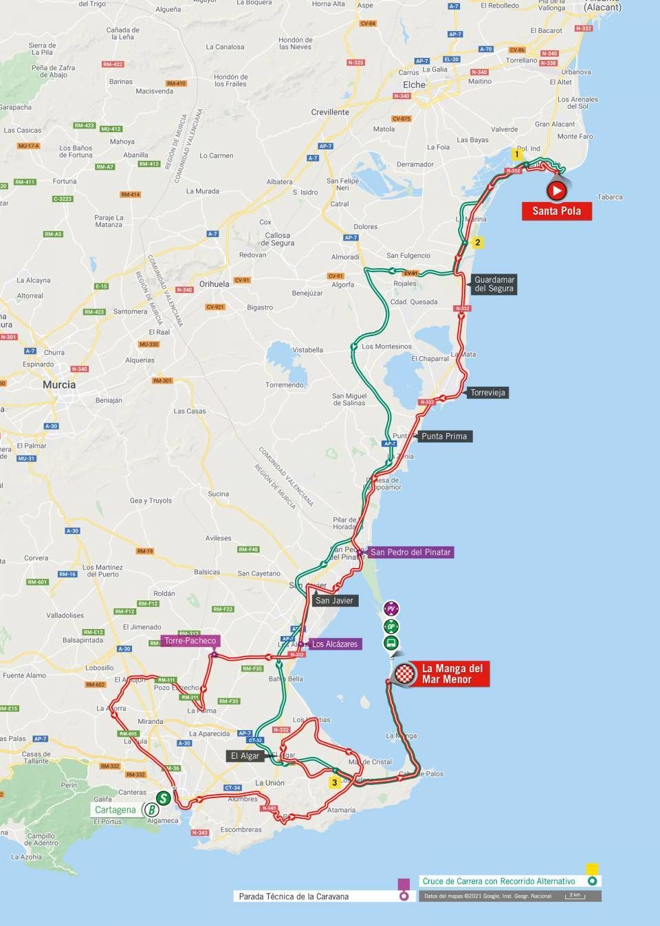 Map stage 8 of 2021 Vuelta a Espa&ntilde;a