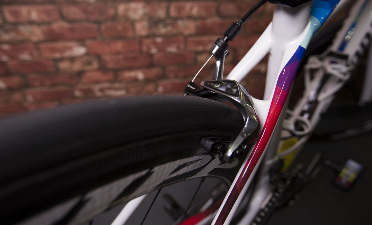 The custom paint job features on the right stay and left chain stay