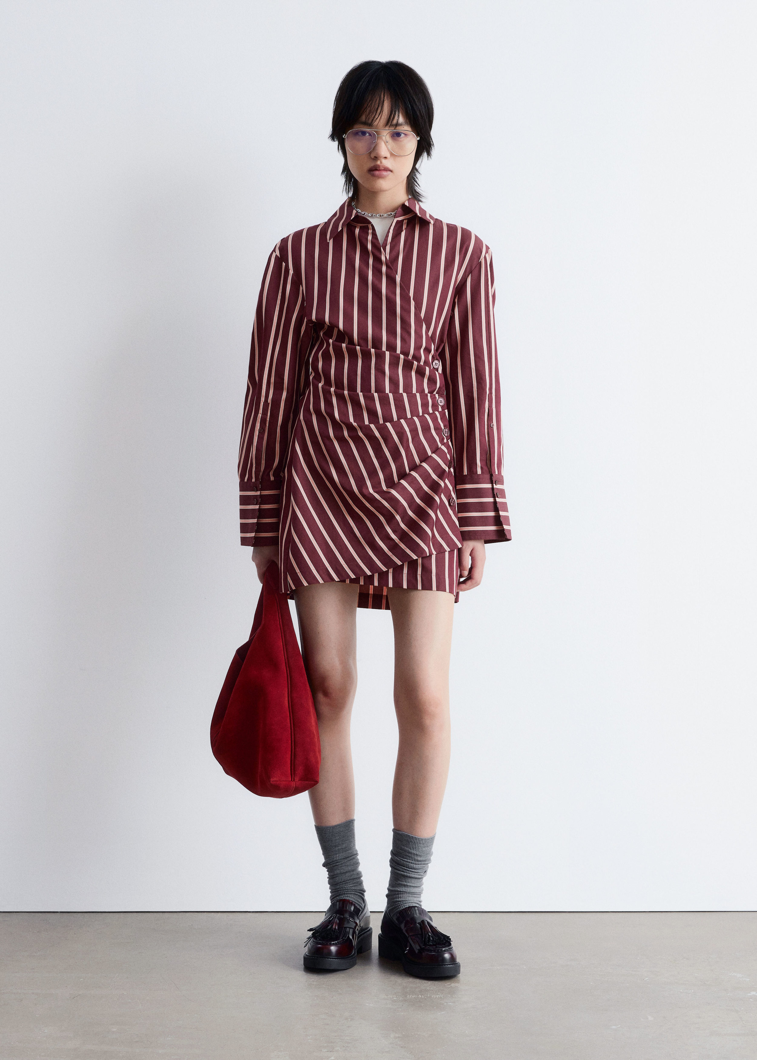 Wrap Shirt Mini Dress