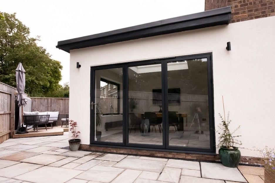 Black aluminium bifold doors