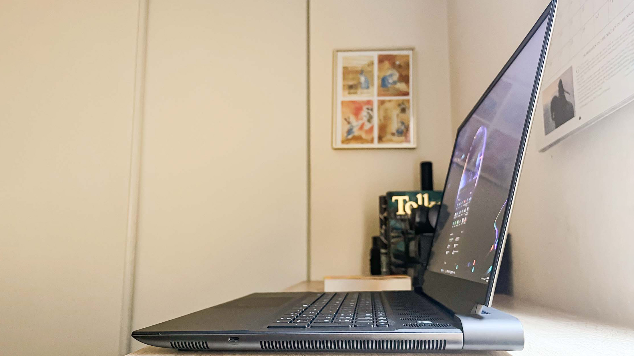 Alienware m18 review unit on desk