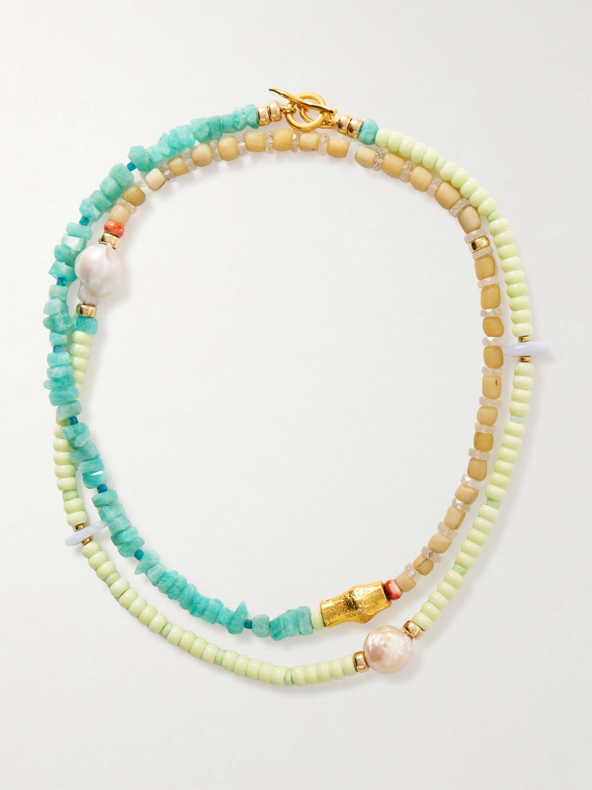 Cabana Gold-Plated Multi-Stone Beaded Necklace