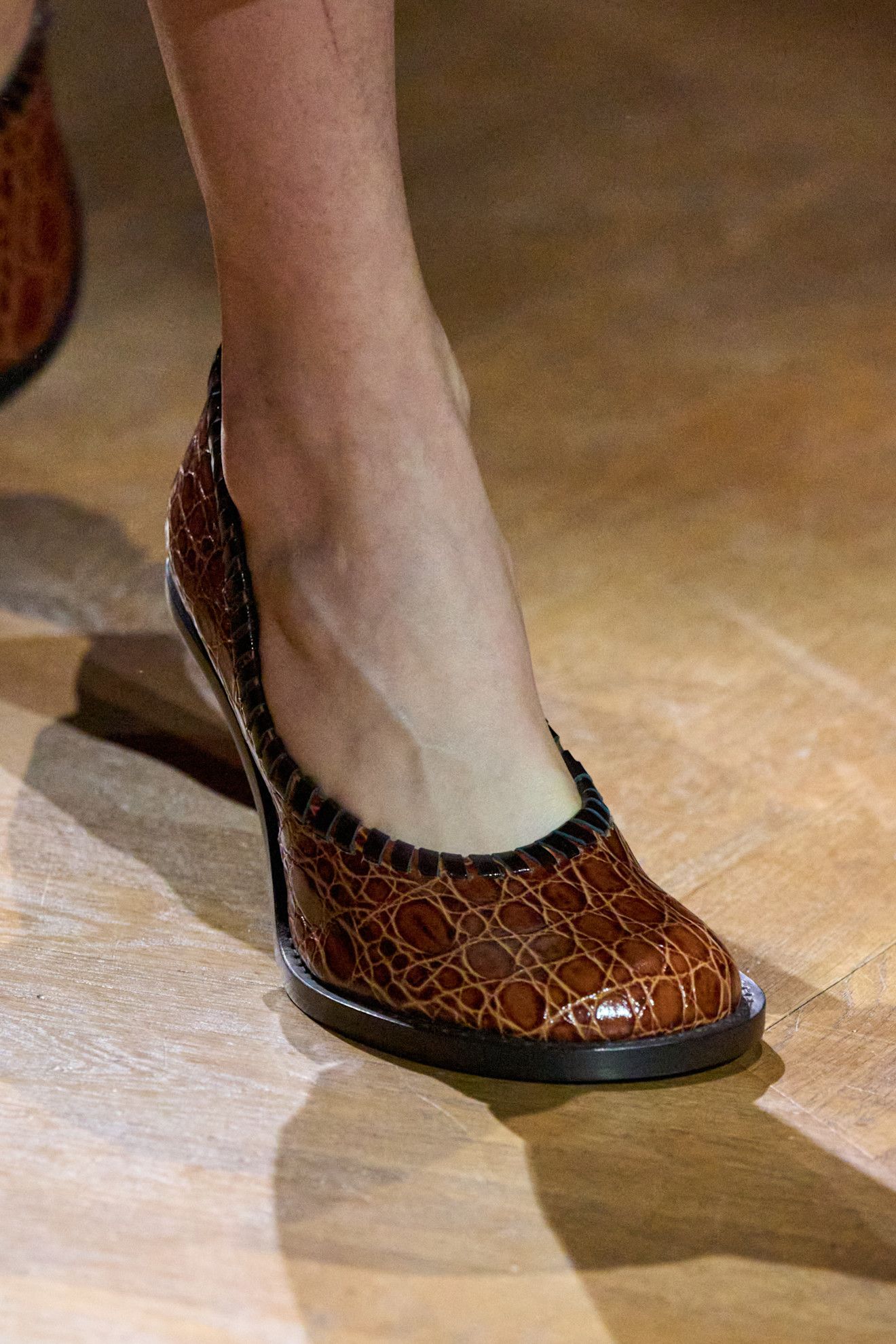 Dries Van Noten heels on the runway.