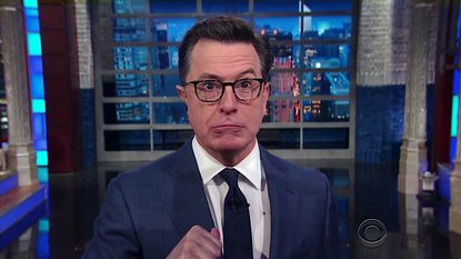 Stephen Colbert imitates Alex Jones